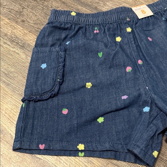 Kids Denim Shorts with Heart and Cherry Designs - Picture 13 of 16